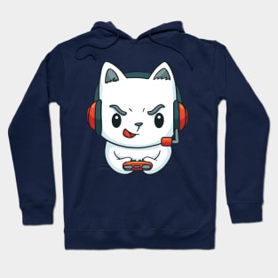 Cute Kitten Gaming Cat Gift For Gamers Hoodie